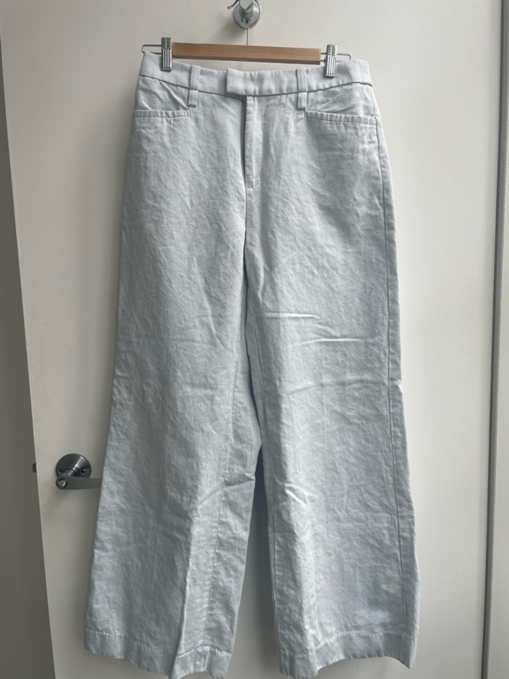 Banana Republic Pale Blue Cotton/Linen Tailored Trousers